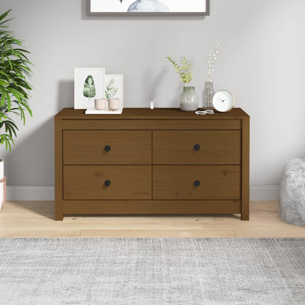 vidaXL Buffet bas marron miel 100x40x54 cm en pin massif