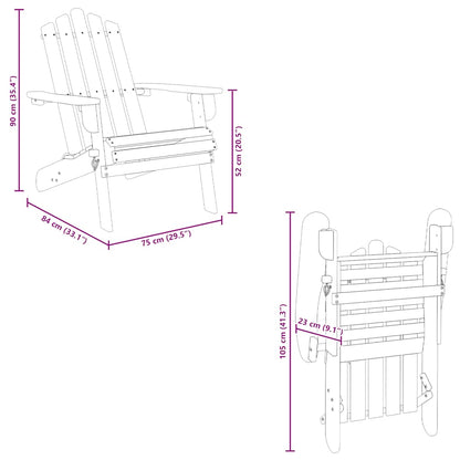 vidaXL Adirondack-Gartenstühle mit Fußteilen 2 Stk. Massivholz Akazie