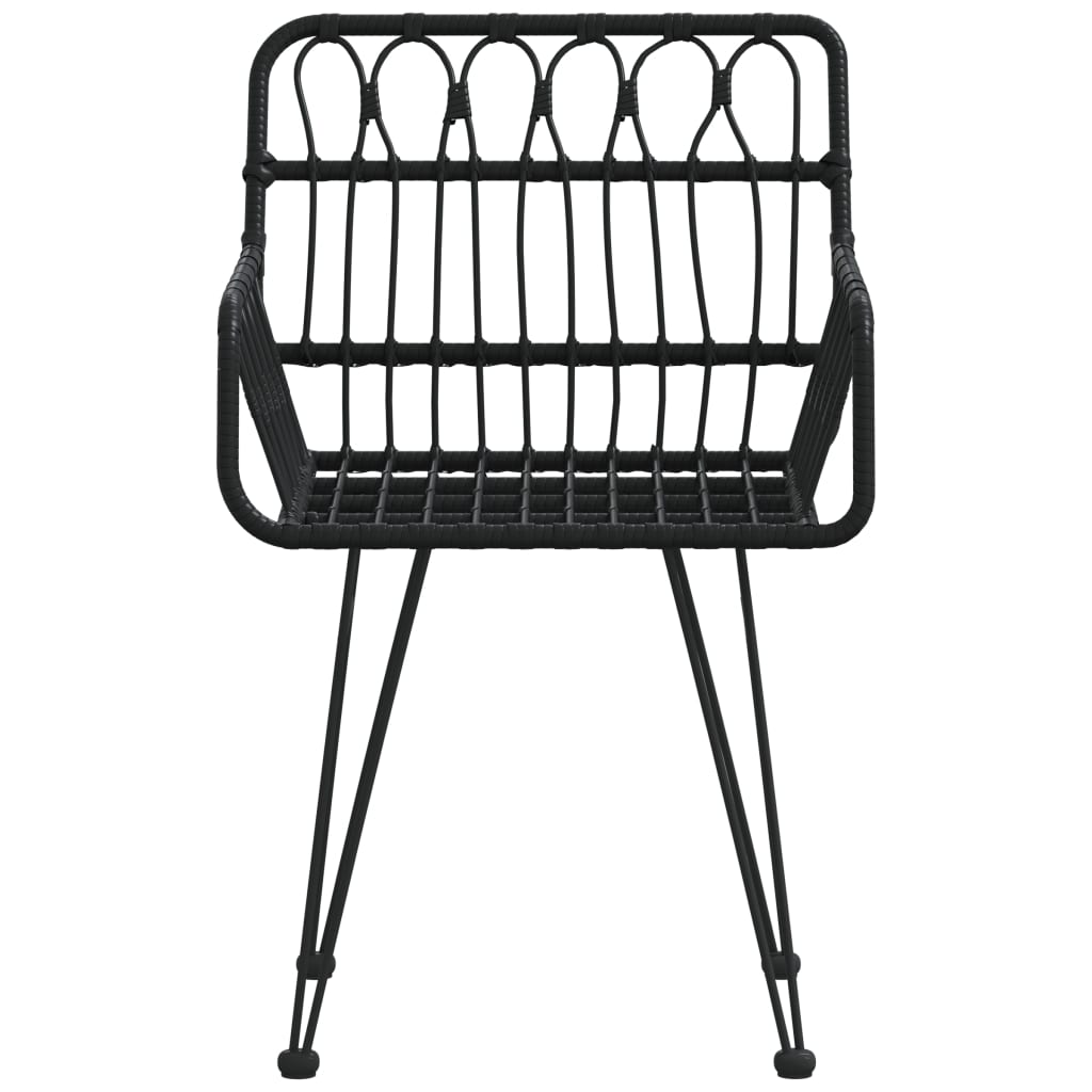 vidaXL Gartenstühle 2 Stk. mit Armlehnen Schwarz 56x64x80 cm PE-Rattan