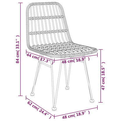 vidaXL Gartenstühle 2 Stk. 48x62x84 cm PE-Rattan