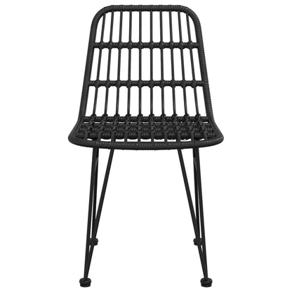 vidaXL Gartenstühle 2 Stk. Schwarz 48x62x84 cm PE-Rattan