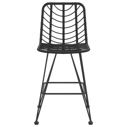 vidaXL Barhocker 2 Stk. Schwarz 45x56x103,5 cm PE-Rattan und Stahl