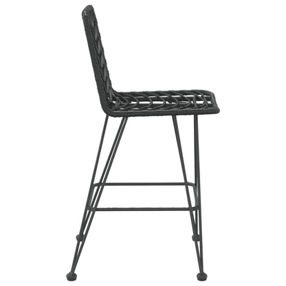 vidaXL Barhocker 2 Stk. Schwarz 45x56x103,5 cm PE-Rattan und Stahl