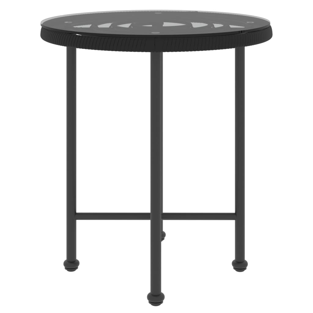 vidaXL Esstisch Schwarz Ø50 cm Hartglas und Stahl
