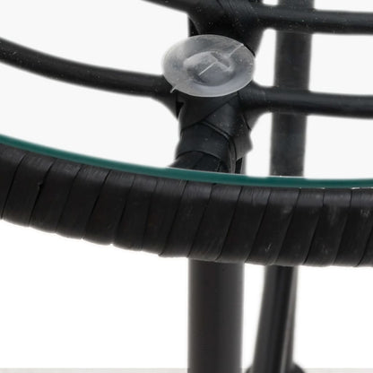 vidaXL Esstisch Schwarz Ø50 cm Hartglas und Stahl