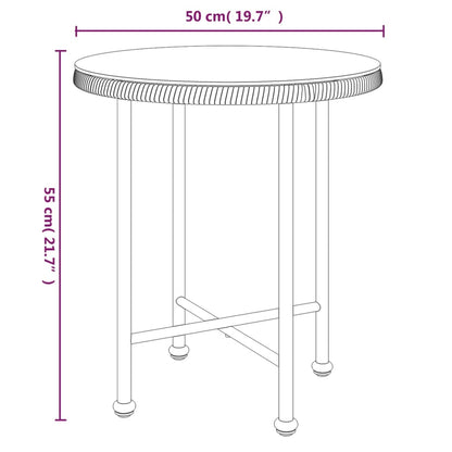 vidaXL Esstisch Schwarz Ø50 cm Hartglas und Stahl
