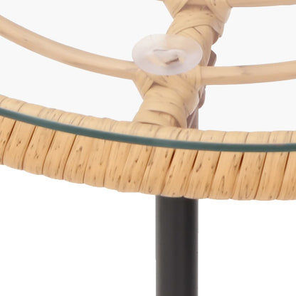 vidaXL Esstisch Ø55 cm Hartglas und Stahl