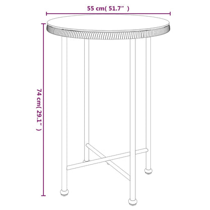vidaXL Esstisch Schwarz Ø55 cm Hartglas und Stahl