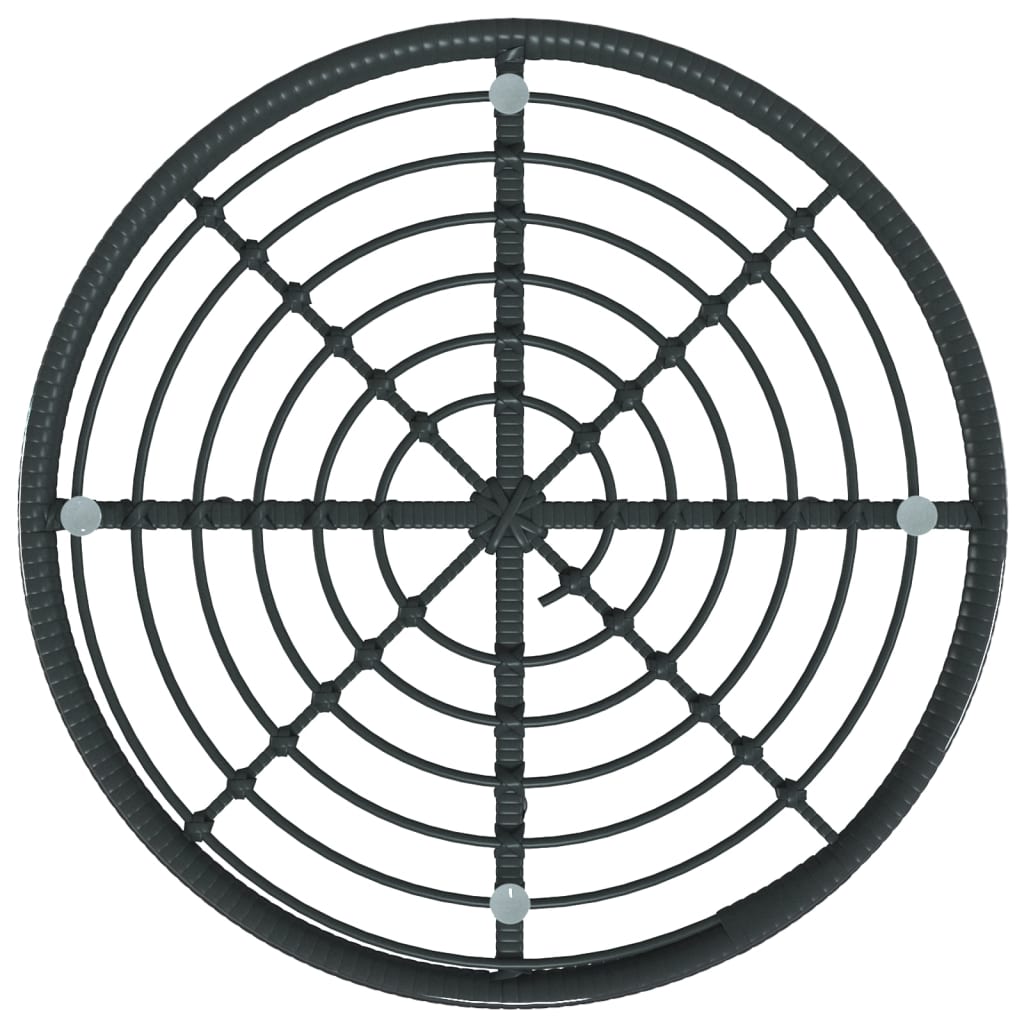 vidaXL Esstisch Schwarz Ø80 cm Hartglas und Stahl