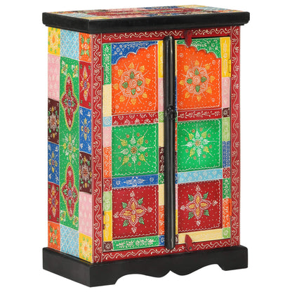 vidaXL Buffet peint à la main avec portes 53x30x75 cm Bois de manguier massif