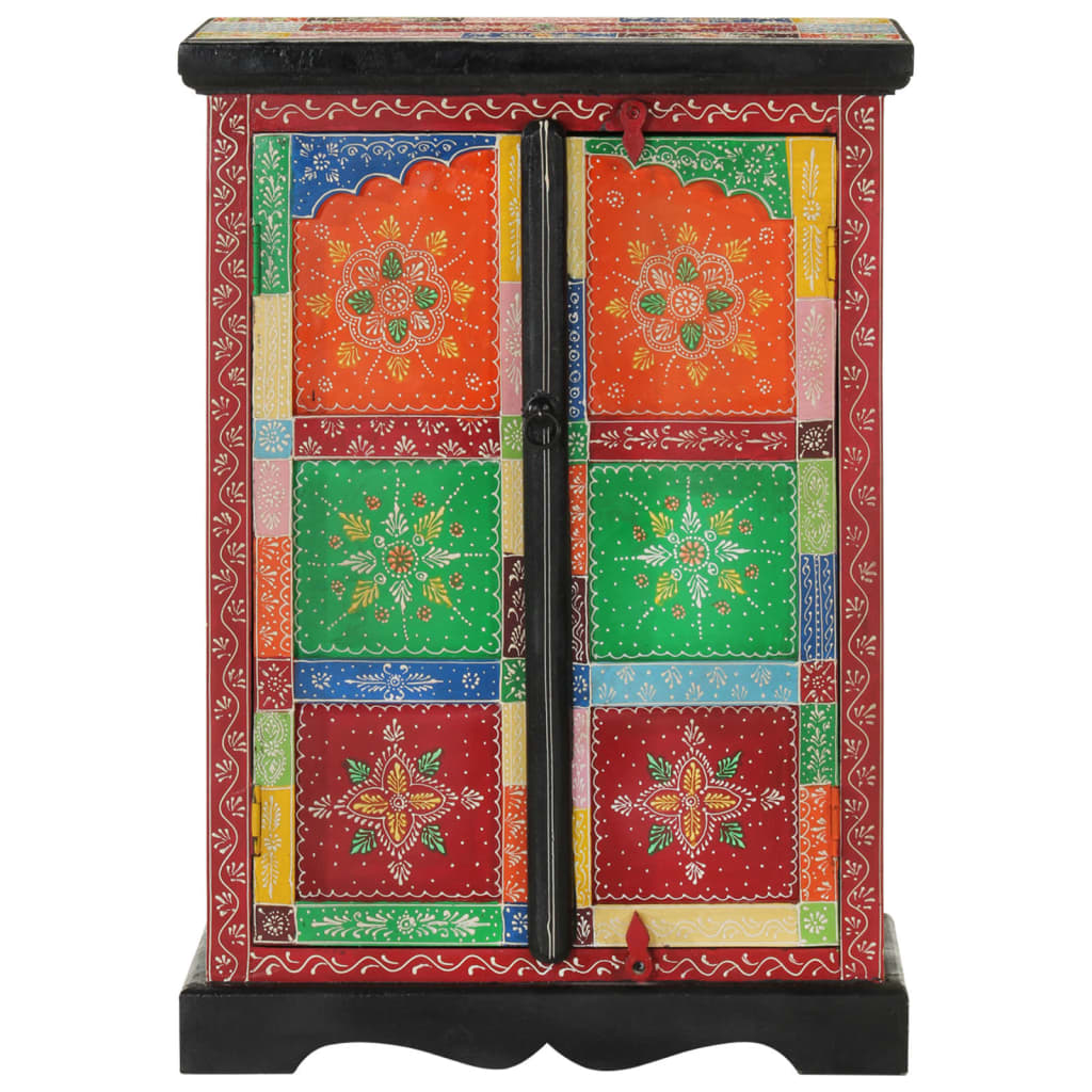 vidaXL Buffet peint à la main avec portes 53x30x75 cm Bois de manguier massif