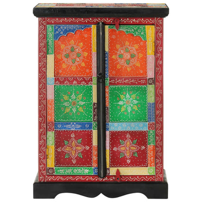 vidaXL Buffet peint à la main avec portes 53x30x75 cm Bois de manguier massif