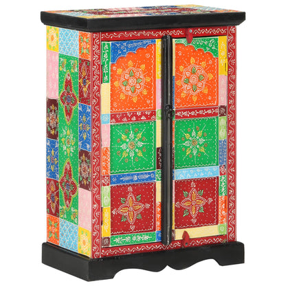 vidaXL Buffet peint à la main avec portes 53x30x75 cm Bois de manguier massif