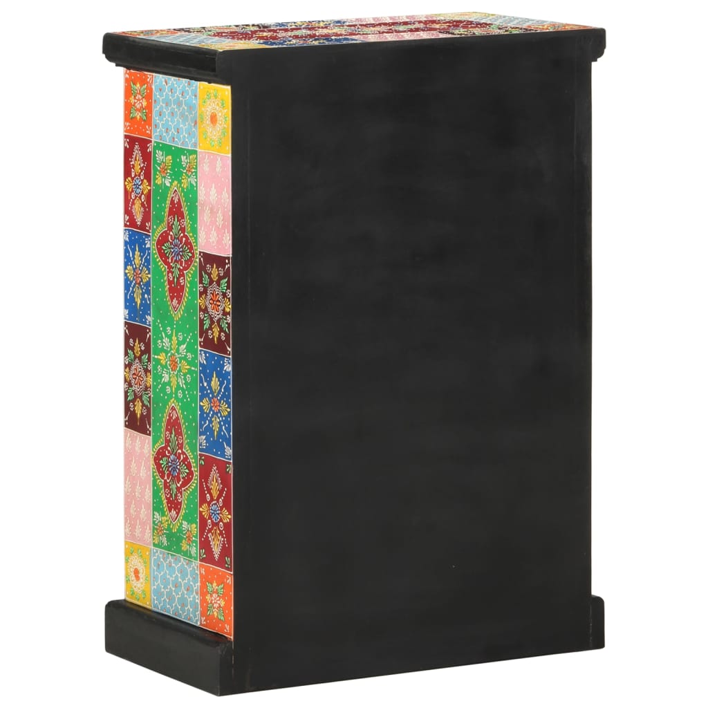 vidaXL Buffet peint à la main avec portes 53x30x75 cm Bois de manguier massif