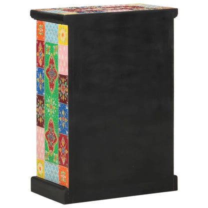vidaXL Buffet peint à la main avec portes 53x30x75 cm Bois de manguier massif