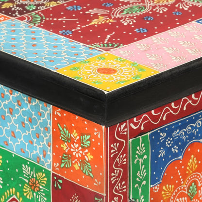 vidaXL Buffet peint à la main avec portes 53x30x75 cm Bois de manguier massif