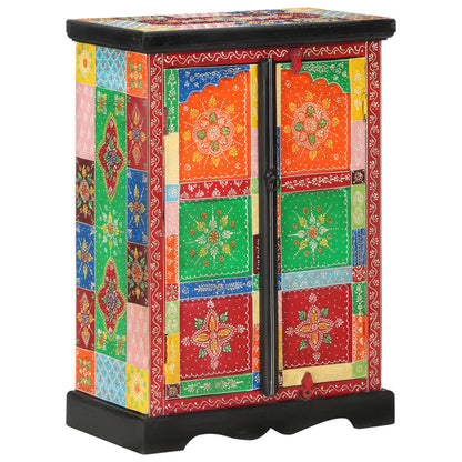 vidaXL Buffet peint à la main avec portes 53x30x75 cm Bois de manguier massif