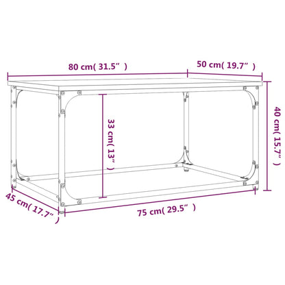 vidaXL Couchtisch Schwarz 80x50x40 cm Holzwerkstoff und Eisen