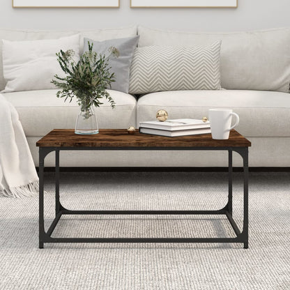 vidaXL Couchtisch Räuchereiche 80x50x40 cm Holzwerkstoff und Eisen