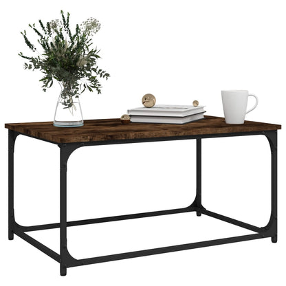 vidaXL Couchtisch Räuchereiche 80x50x40 cm Holzwerkstoff und Eisen