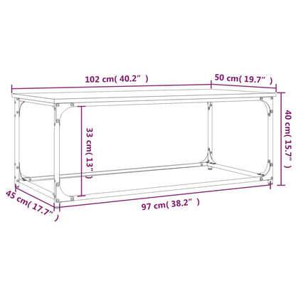 vidaXL Couchtisch Schwarz 102x50x40 cm Holzwerkstoff und Eisen