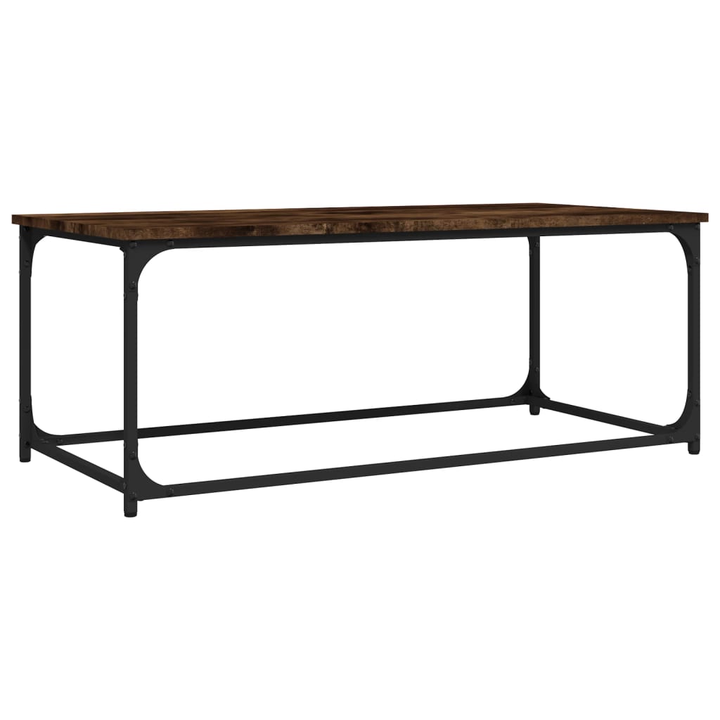 vidaXL Couchtisch Räuchereiche 102x50x40 cm Holzwerkstoff und Eisen