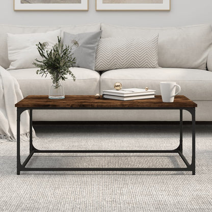 vidaXL Couchtisch Räuchereiche 102x50x40 cm Holzwerkstoff und Eisen