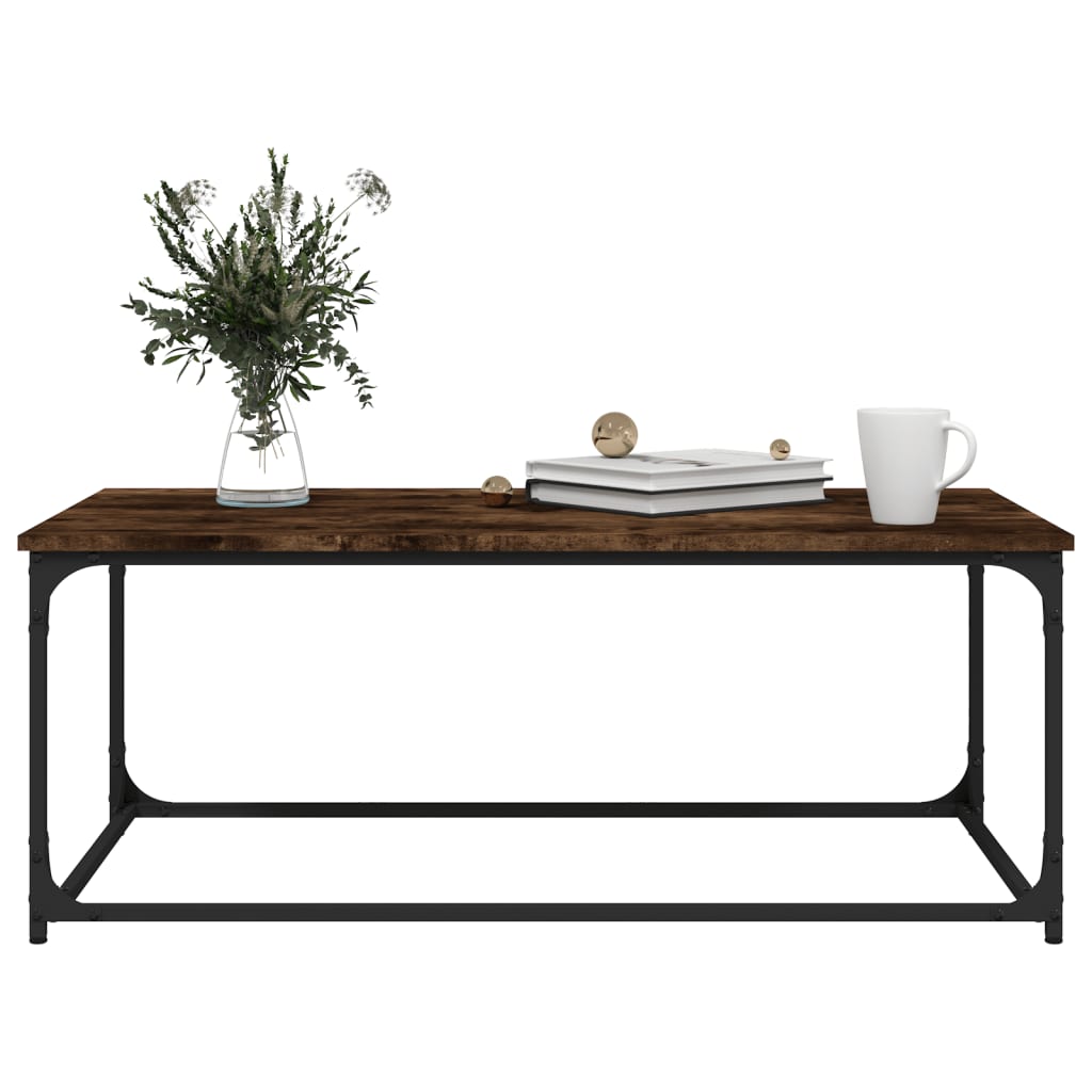 vidaXL Couchtisch Räuchereiche 102x50x40 cm Holzwerkstoff und Eisen