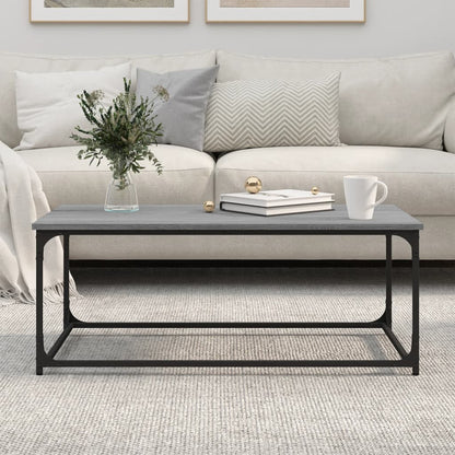 vidaXL Couchtisch Grau Sonoma 102x50x40 cm Holzwerkstoff und Eisen