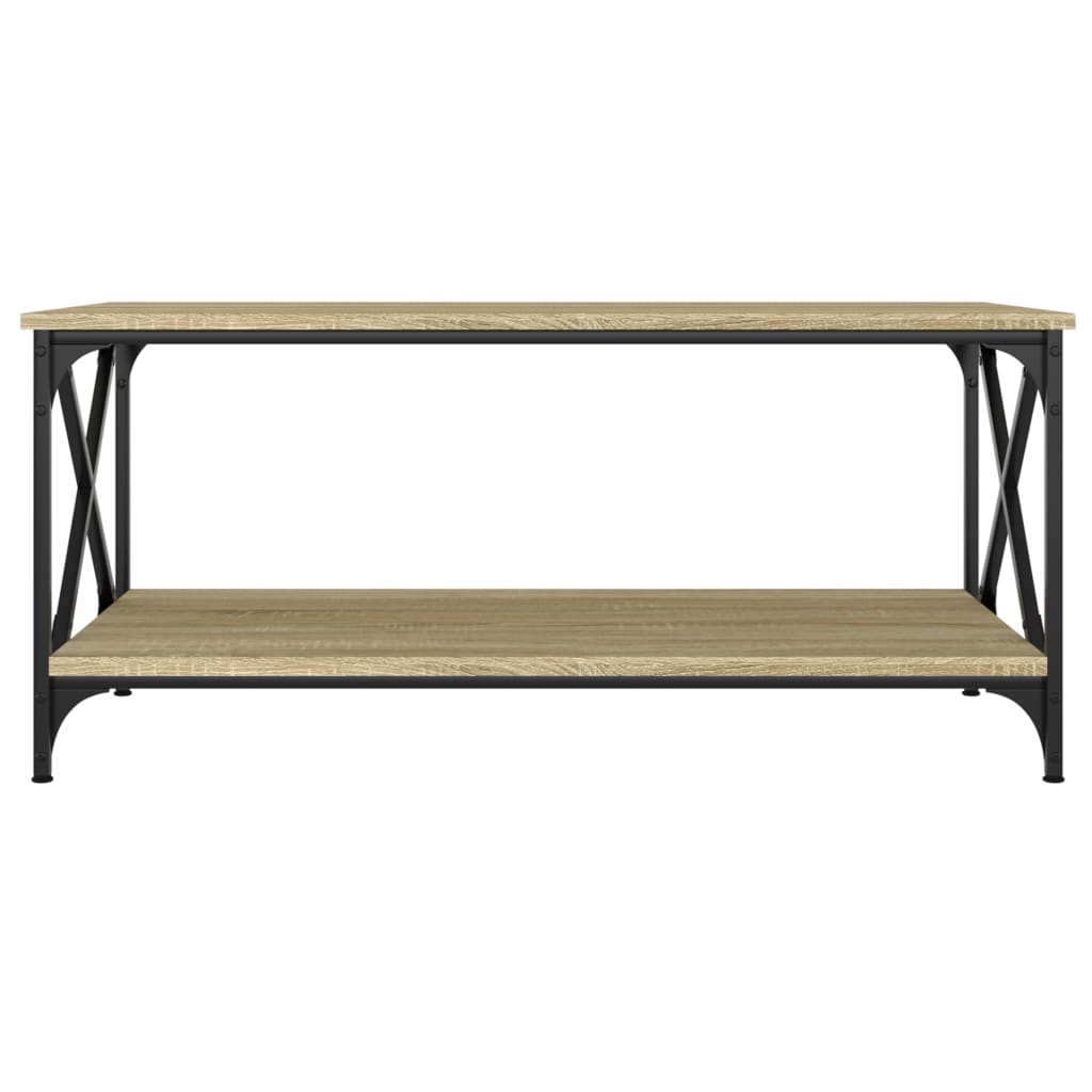vidaXL Couchtisch Sonoma Eiche 100x50x45 cm Holzwerkstoff und Eisen
