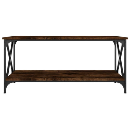 vidaXL Couchtisch Räuchereiche 100x50x45 cm Holzwerkstoff und Eisen