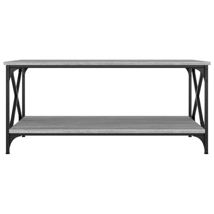 vidaXL Couchtisch Grau Sonoma 100x50x40 cm Holzwerkstoff und Eisen