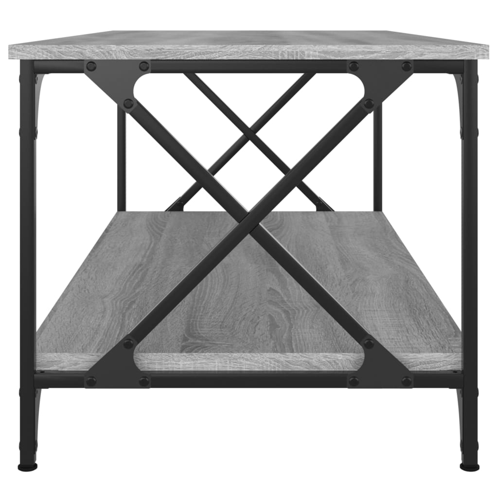 vidaXL Couchtisch Grau Sonoma 100x50x40 cm Holzwerkstoff und Eisen