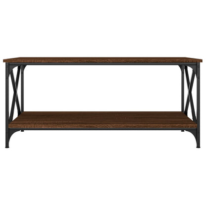 vidaXL Couchtisch Braun Eichen-Optik 100x50x45 cm Holzwerkstoff Eisen