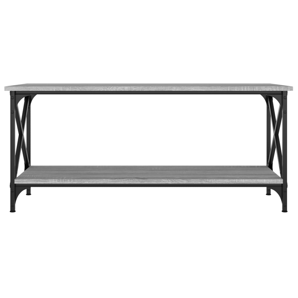 vidaXL Couchtisch Grau Sonoma 100x45x45 cm Holzwerkstoff und Eisen