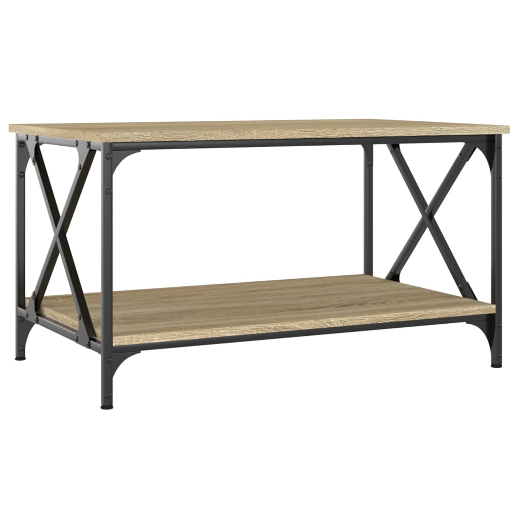 vidaXL Couchtisch Sonoma-Eiche 80x50x45 cm Holzwerkstoff und Eisen