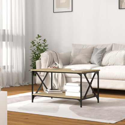vidaXL Couchtisch Sonoma-Eiche 80x50x45 cm Holzwerkstoff und Eisen