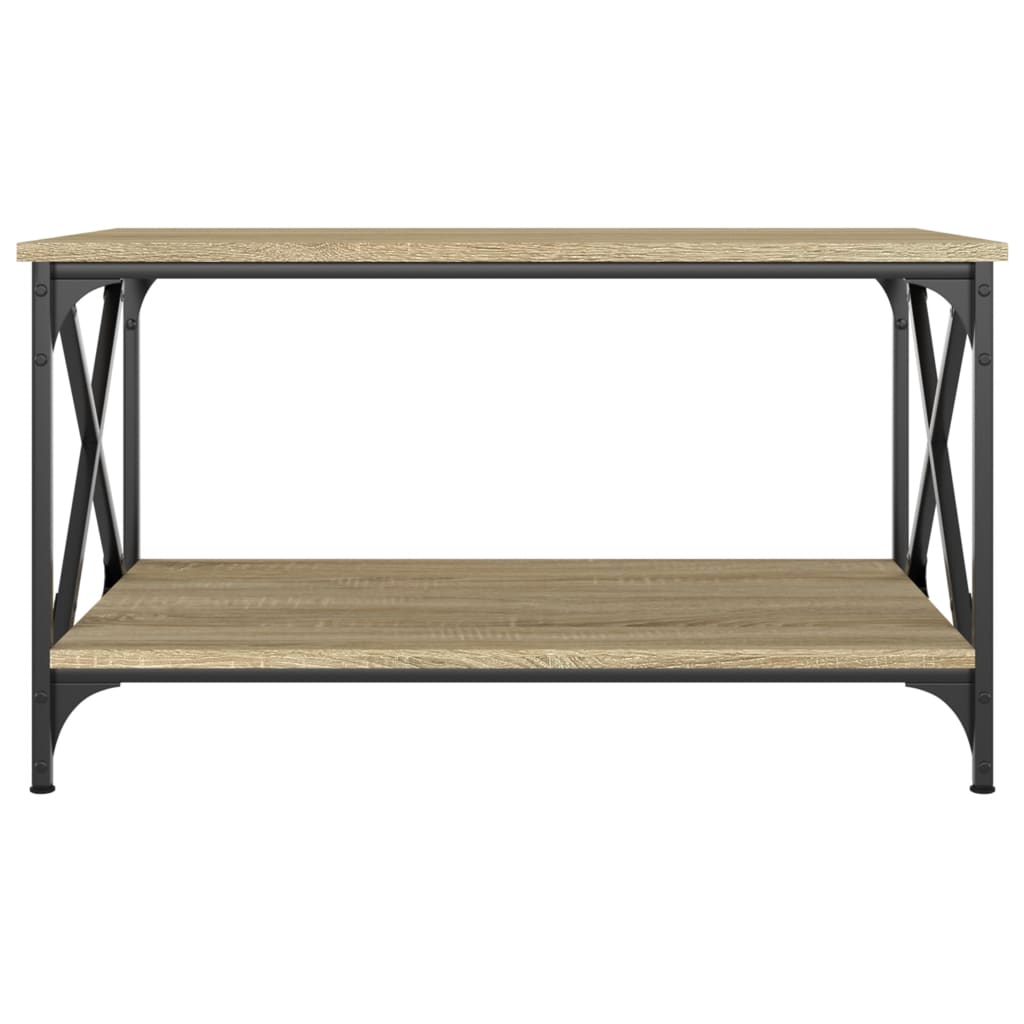 vidaXL Couchtisch Sonoma-Eiche 80x50x45 cm Holzwerkstoff und Eisen