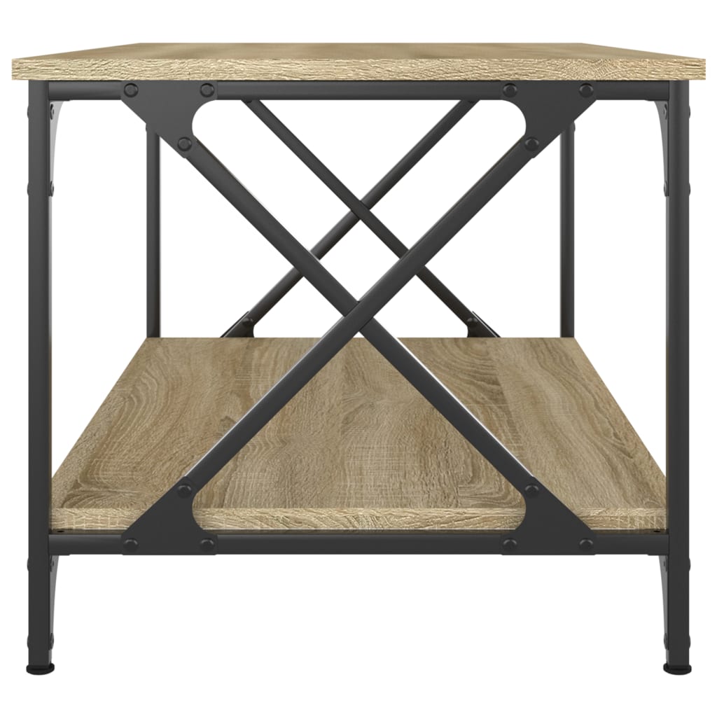 vidaXL Couchtisch Sonoma-Eiche 80x50x45 cm Holzwerkstoff und Eisen