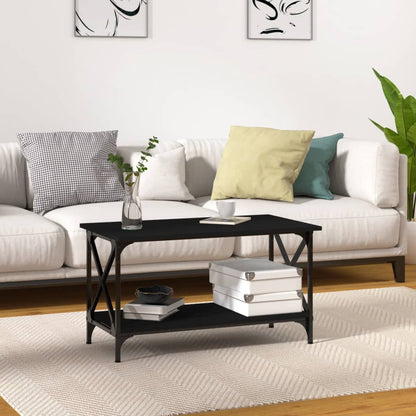 vidaXL Couchtisch Schwarz 80x45x45 cm Holzwerkstoff und Eisen