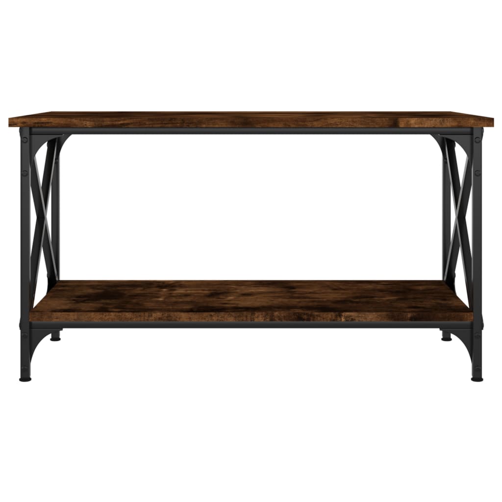vidaXL Couchtisch Räuchereiche 80x45x45 cm Holzwerkstoff und Eisen
