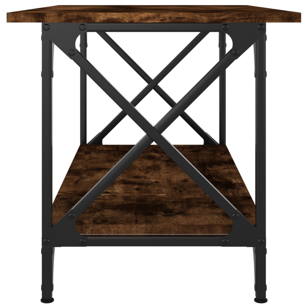 vidaXL Couchtisch Räuchereiche 80x45x45 cm Holzwerkstoff und Eisen
