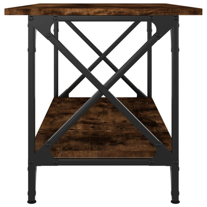 vidaXL Couchtisch Räuchereiche 80x45x45 cm Holzwerkstoff und Eisen