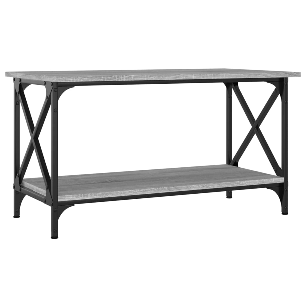 vidaXL Couchtisch Grau Sonoma 80x45x45 cm Holzwerkstoff und Eisen