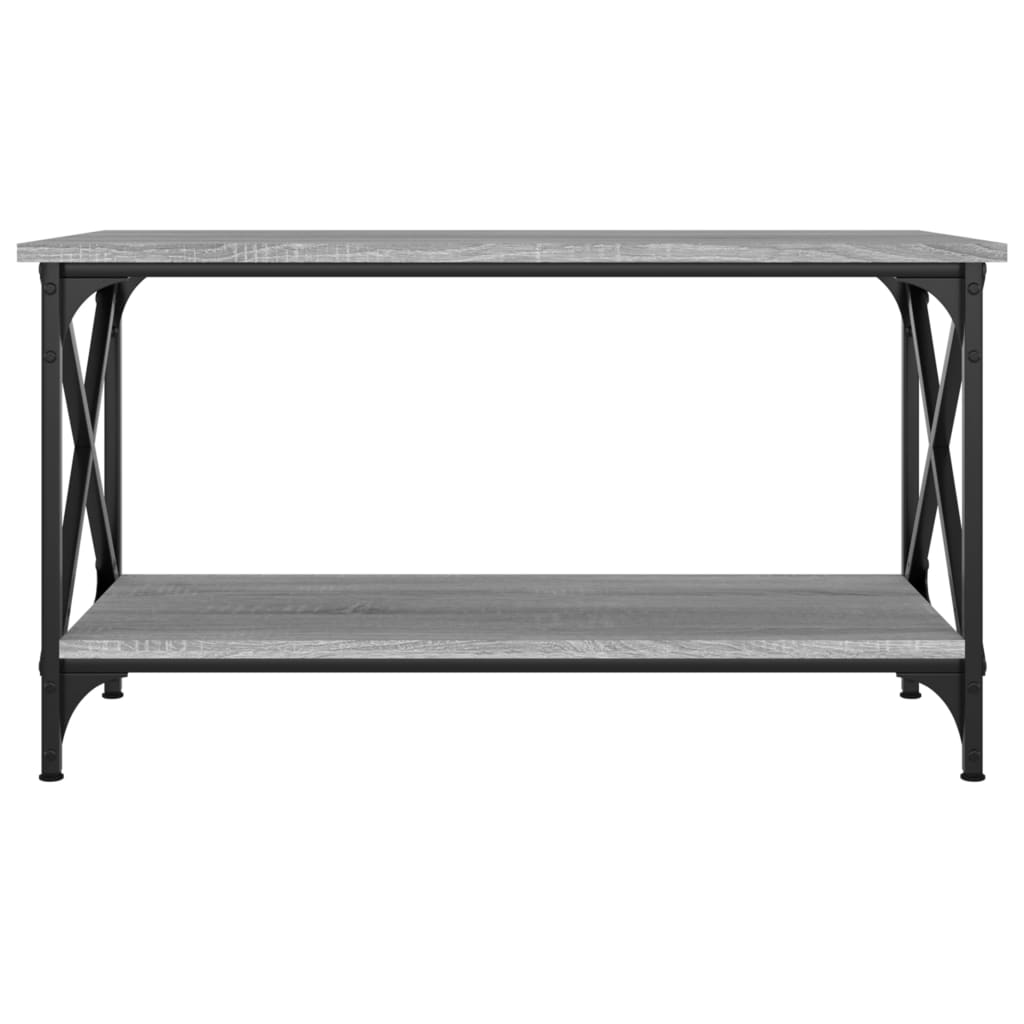 vidaXL Couchtisch Grau Sonoma 80x45x45 cm Holzwerkstoff und Eisen