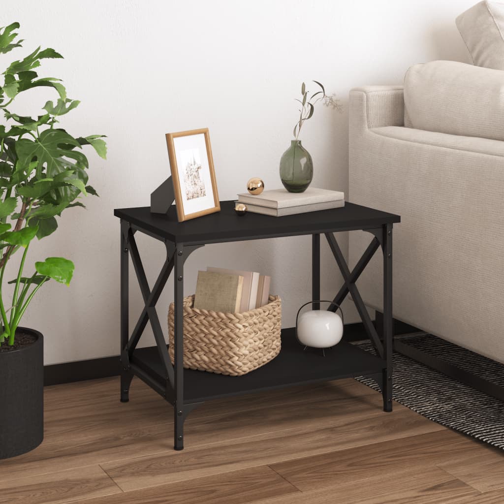 vidaXL Beistelltisch Schwarz 55x38x45 cm Holzwerkstoff