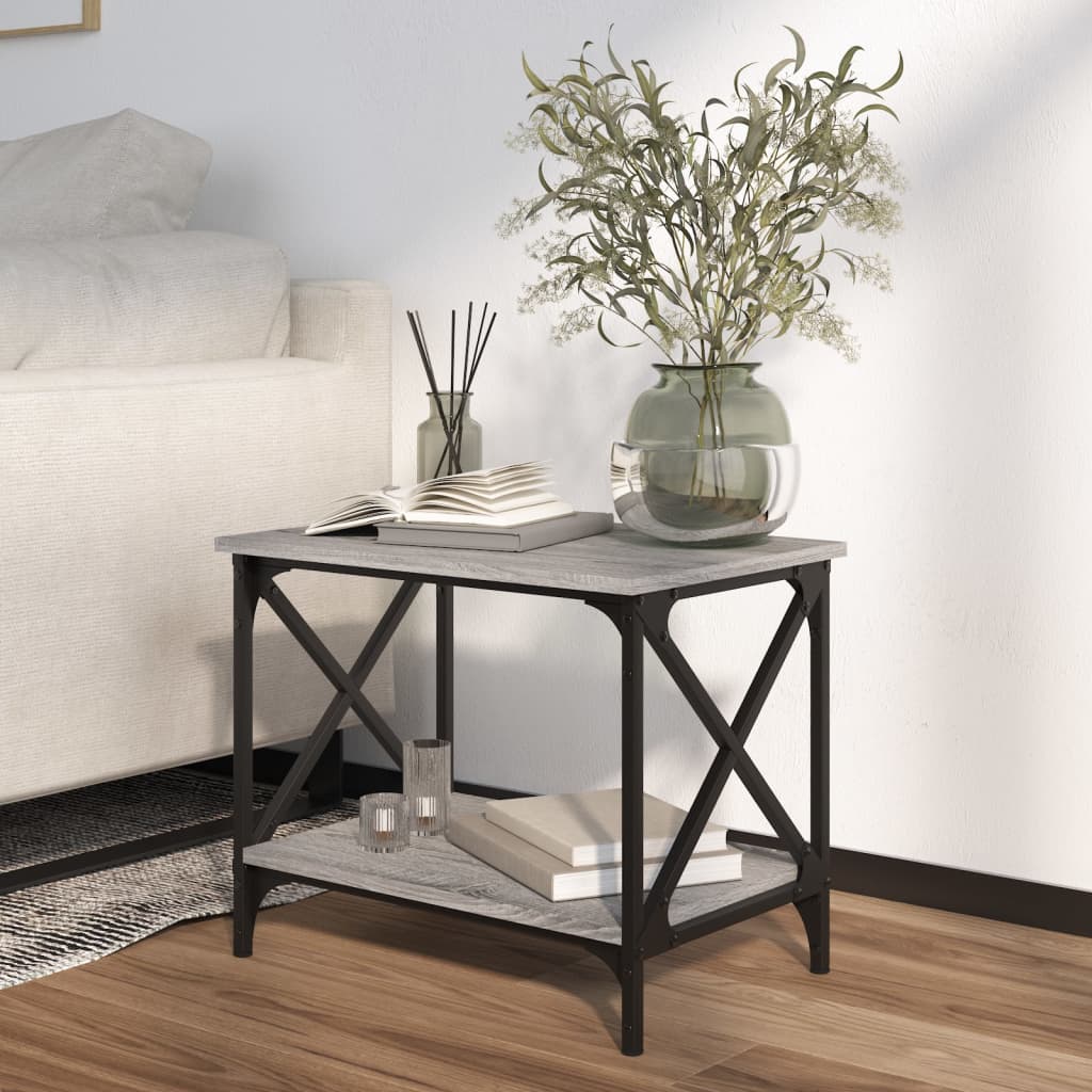 vidaXL Beistelltisch Grau Sonoma 55x38x45 cm Holzwerkstoff