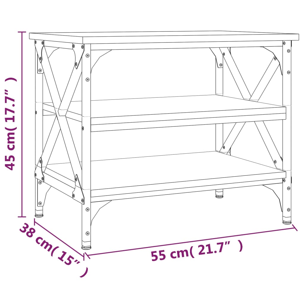 vidaXL Beistelltisch Grau Sonoma 55x38x45 cm Holzwerkstoff