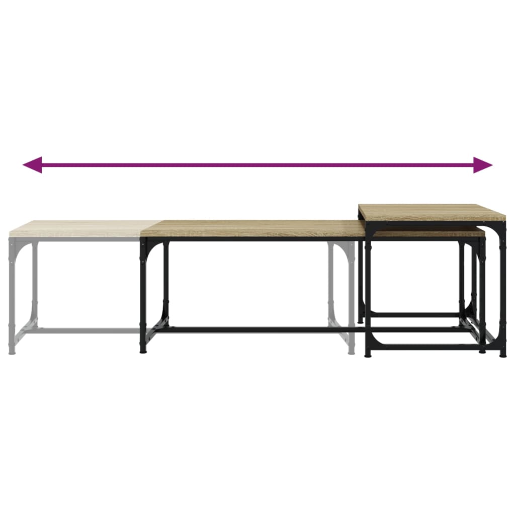 vidaXL Couchtische 2 Stk. Sonoma-Eiche Holzwerkstoff