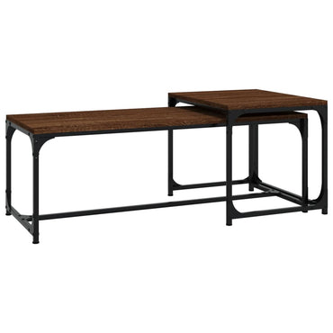 vidaXL Couchtische 2 Stk. Braun Eichen-Optik Holzwerkstoff